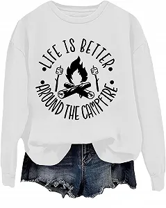 Свитшот Life Is Better Around The Campfire Camping Nature Lovers Унисекс - Фото 1