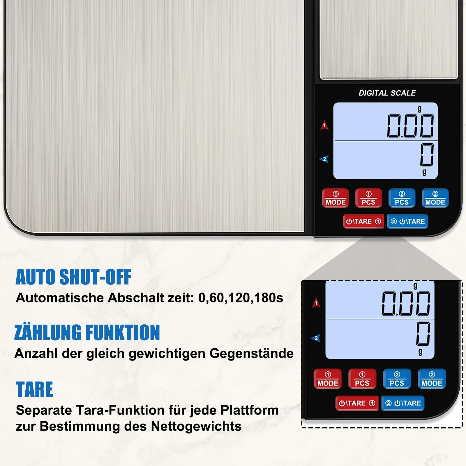 Цифрові кухонні ваги Diyife 2 Platforms 10 kg/1 g & 500 g/0.01 g, фото №4 Цифрові кухонні ваги Diyife 2 Platforms 10 kg/1 g & 500 g/0.01 g, фото №4