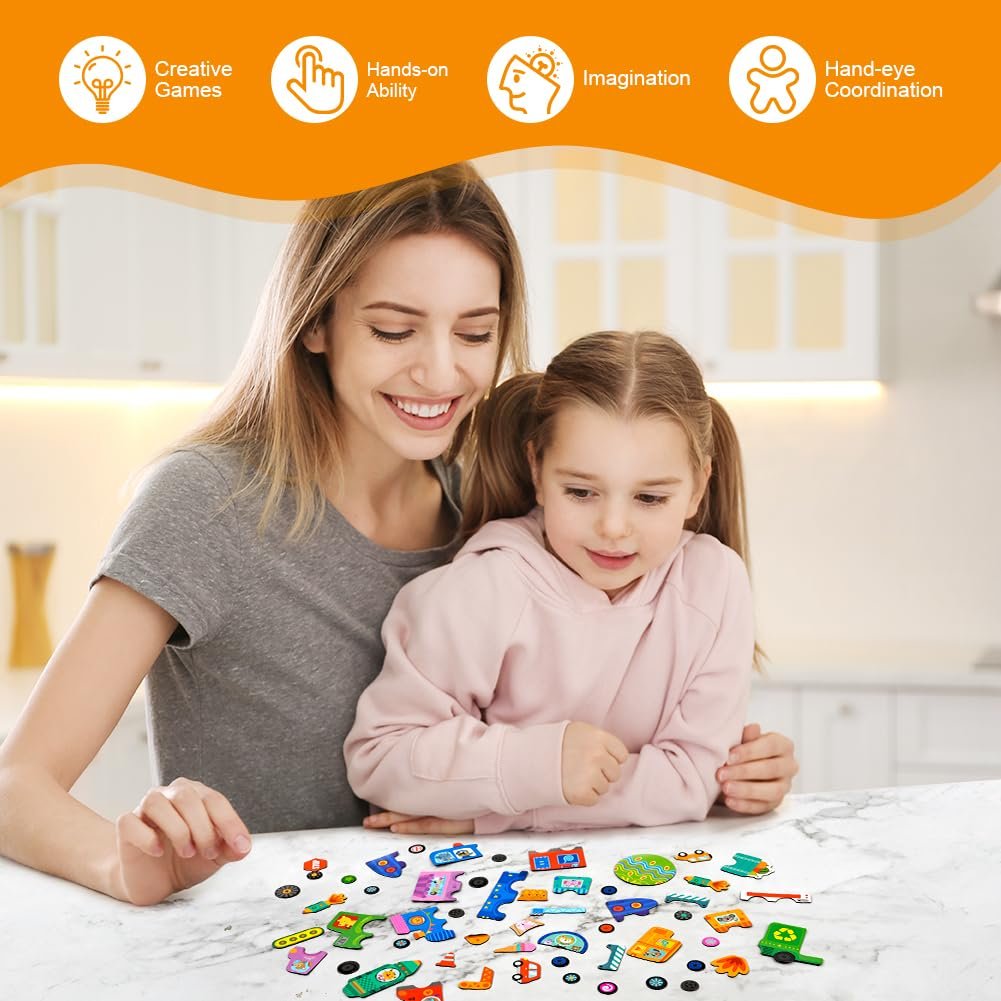 Магнітний пазл Magnetic Vehicle Puzzle Toy для дітей 3-5 років Транспорт, фото №6