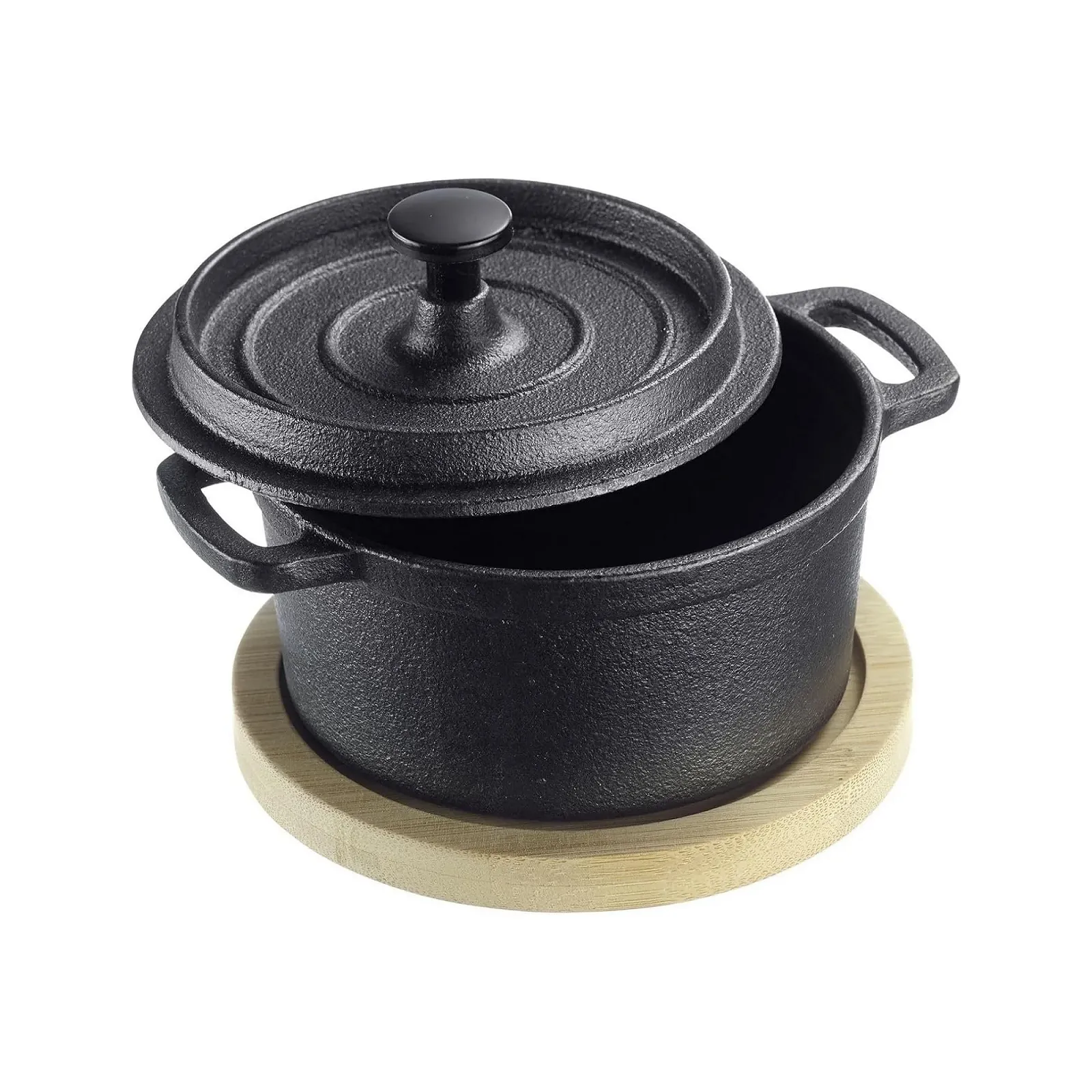 Горщик чавунний Westmark Tapas + Friends з кришкою та бамбуковою підставкою 250 мл, фото №1