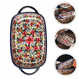 Форма для випікання керамічна велика з ручками для лазаньї та гратену. synthetic.ua - Фото 1