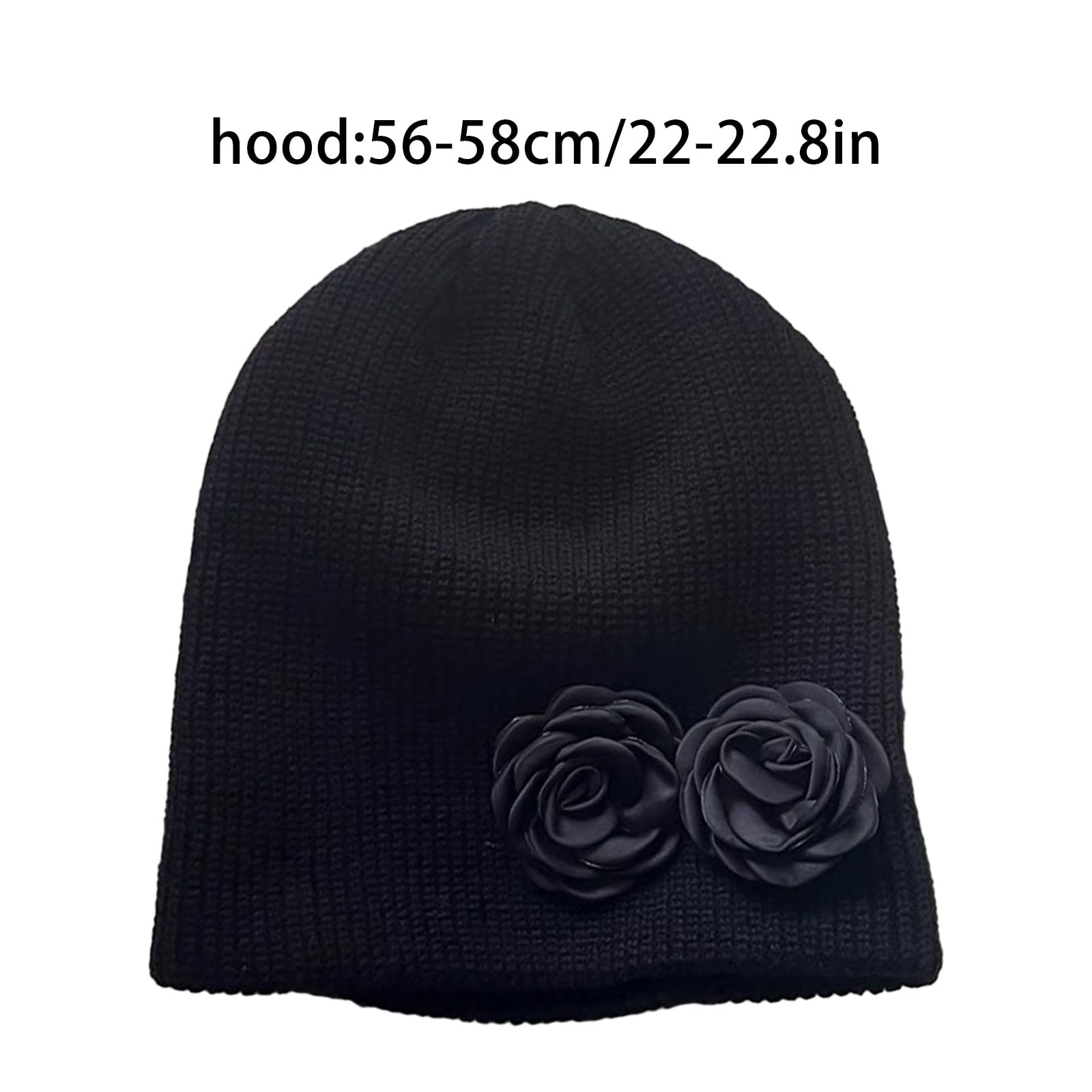 Вязаная шапка с цветами Ldabrye Черный, фото №5 Вязаная шапка с цветами Ldabrye Черный, фото №5