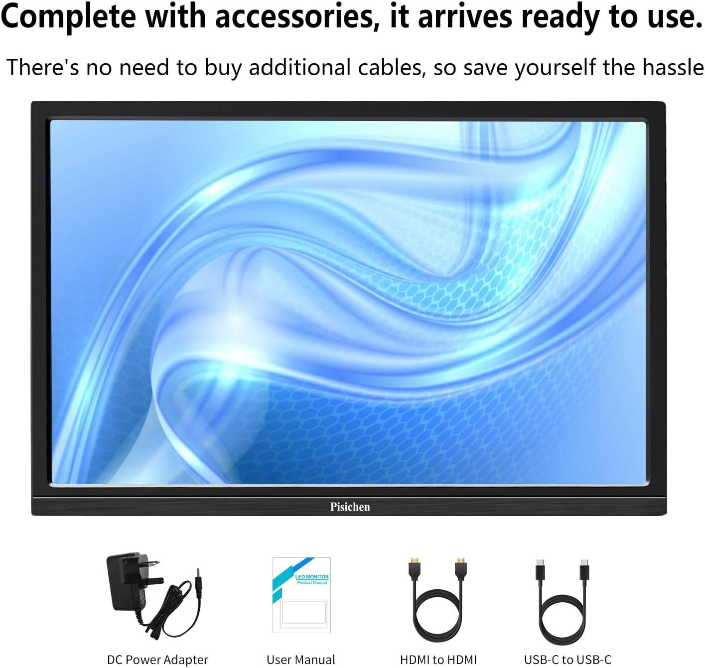 Портативний монітор 17.3" Pisichen HD-173 Full HD IPS 60 Гц, фото №7