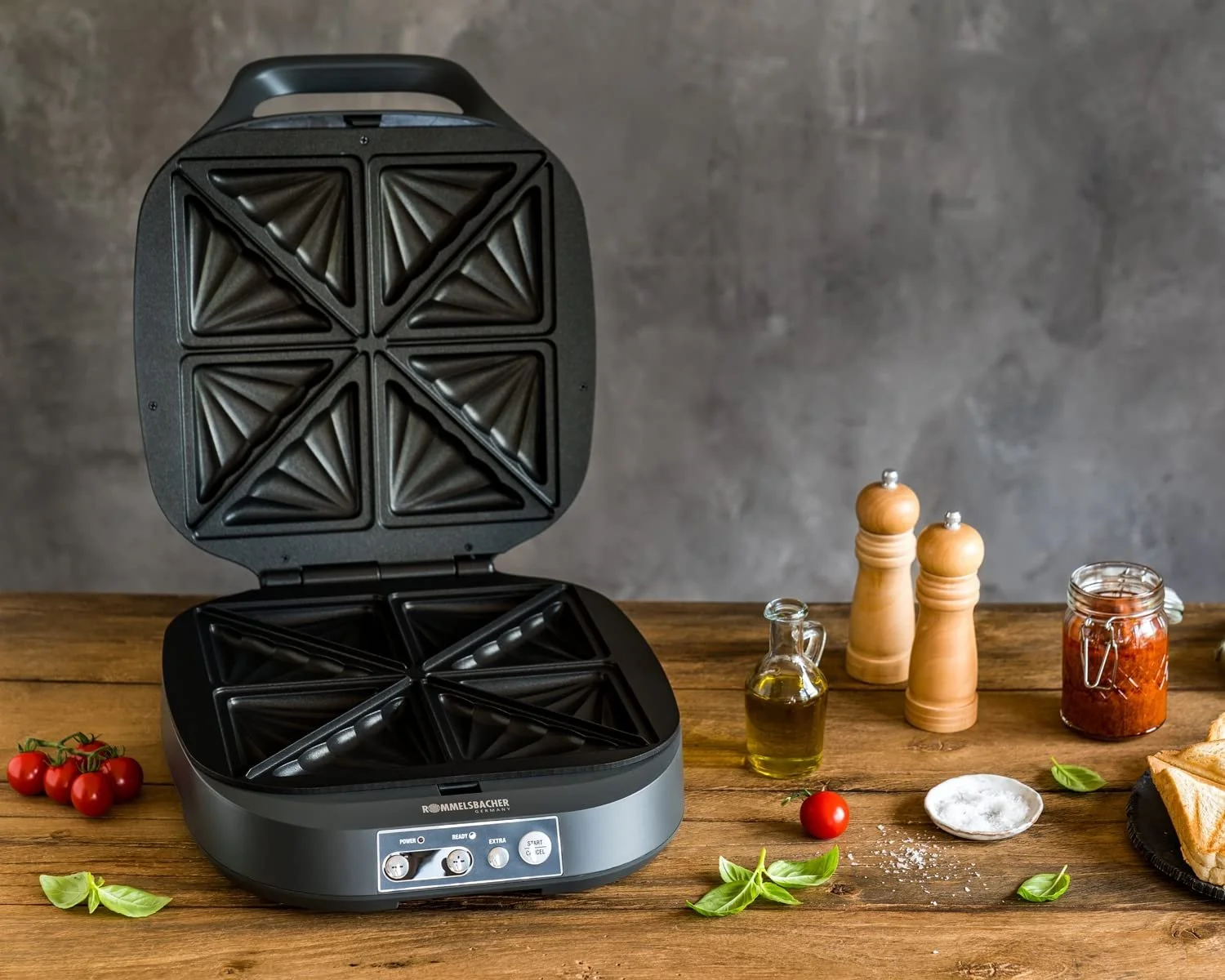 Сендвічниця ROMMELSBACHER ST 1800, 4 XL сендвічі, антипригарне покриття, таймер на 15 хвилин, 1800 Вт, фото №6