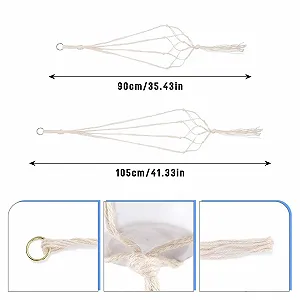 Подвесные корзины макраме Набор 4 шт Хлопковая веревка Бохо-стиль synthetic.ua - Фото 1