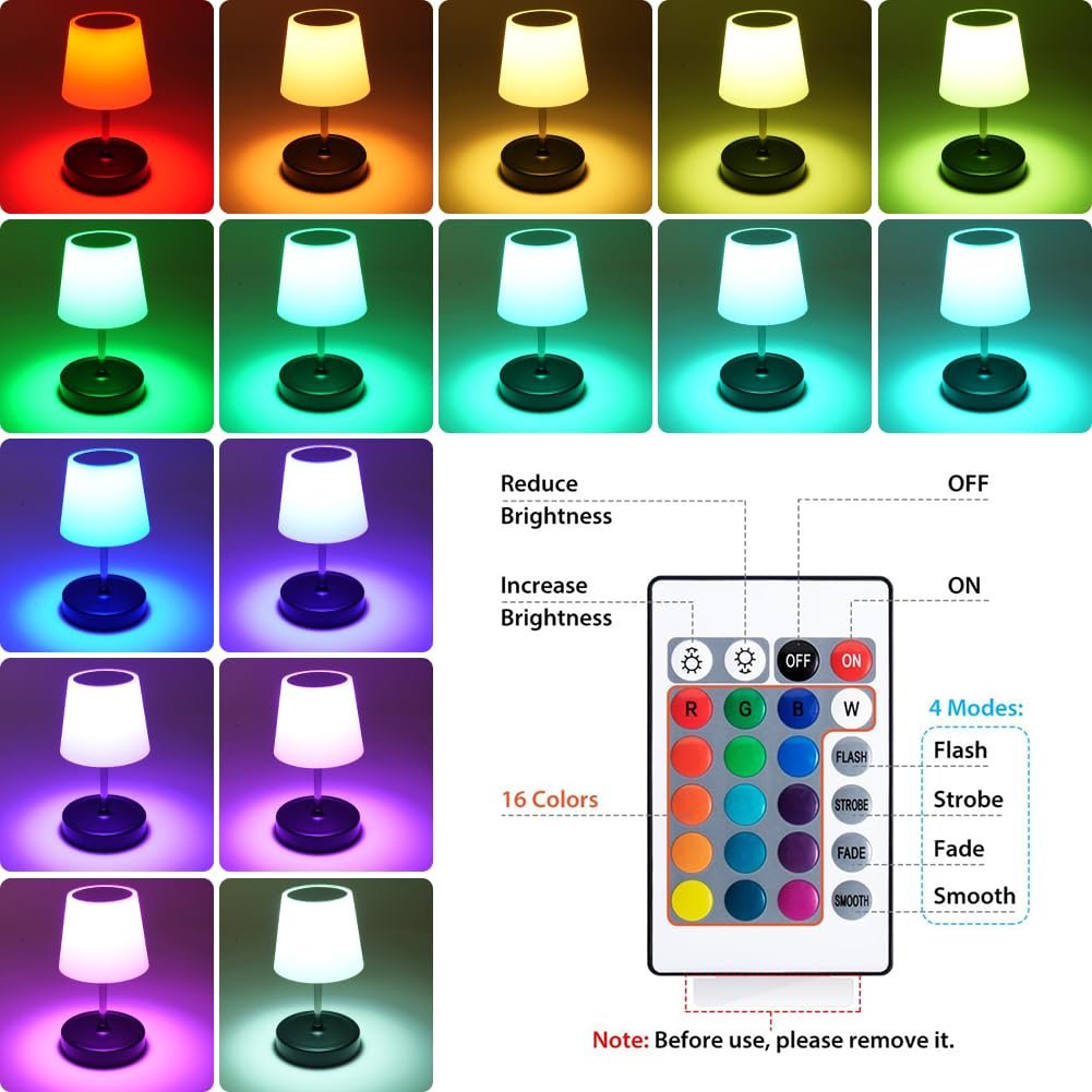 Світлодіодна настільна лампа HOTUT бездротова сенсорна регульована за висотою 16 кольорів RGB USB-C, фото №7