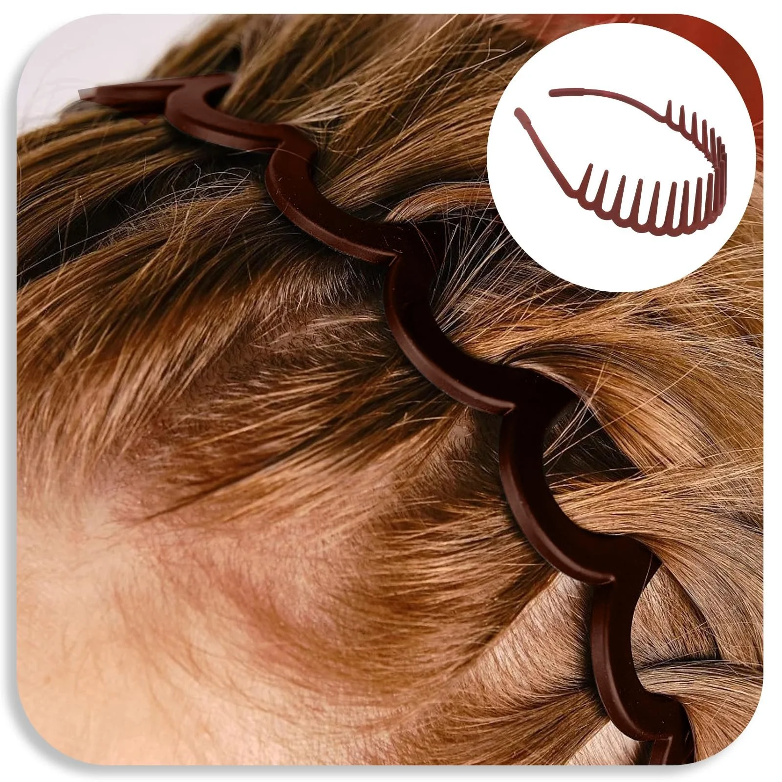 Пластиковий нековзкий обруч для волосся з хвилястими зубцями, фото №3 Пластиковий нековзкий обруч для волосся з хвилястими зубцями, фото №3