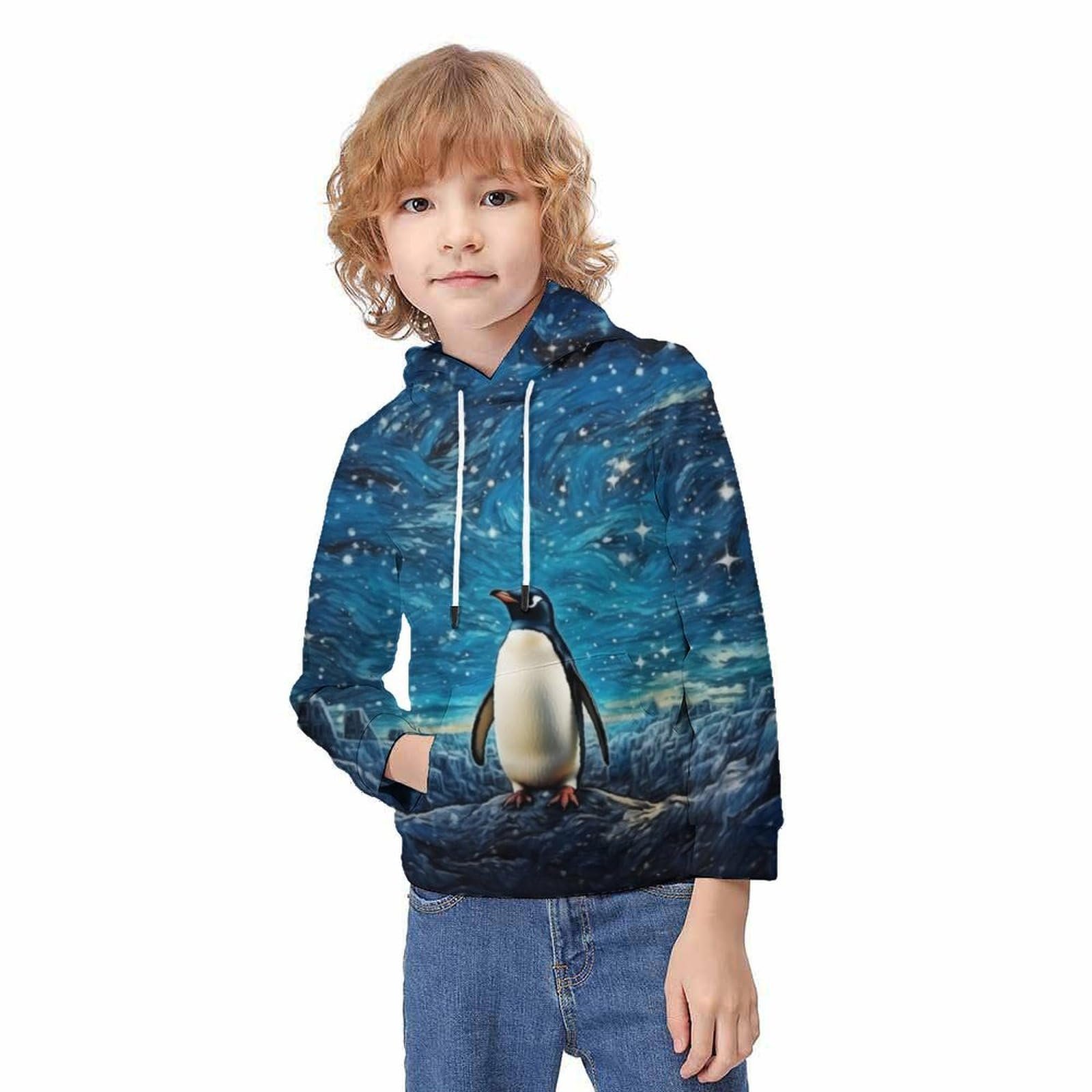 Дитяча толстовка з капюшоном HONGBING 3D-друк з кишенею-кенгуру, фото №3