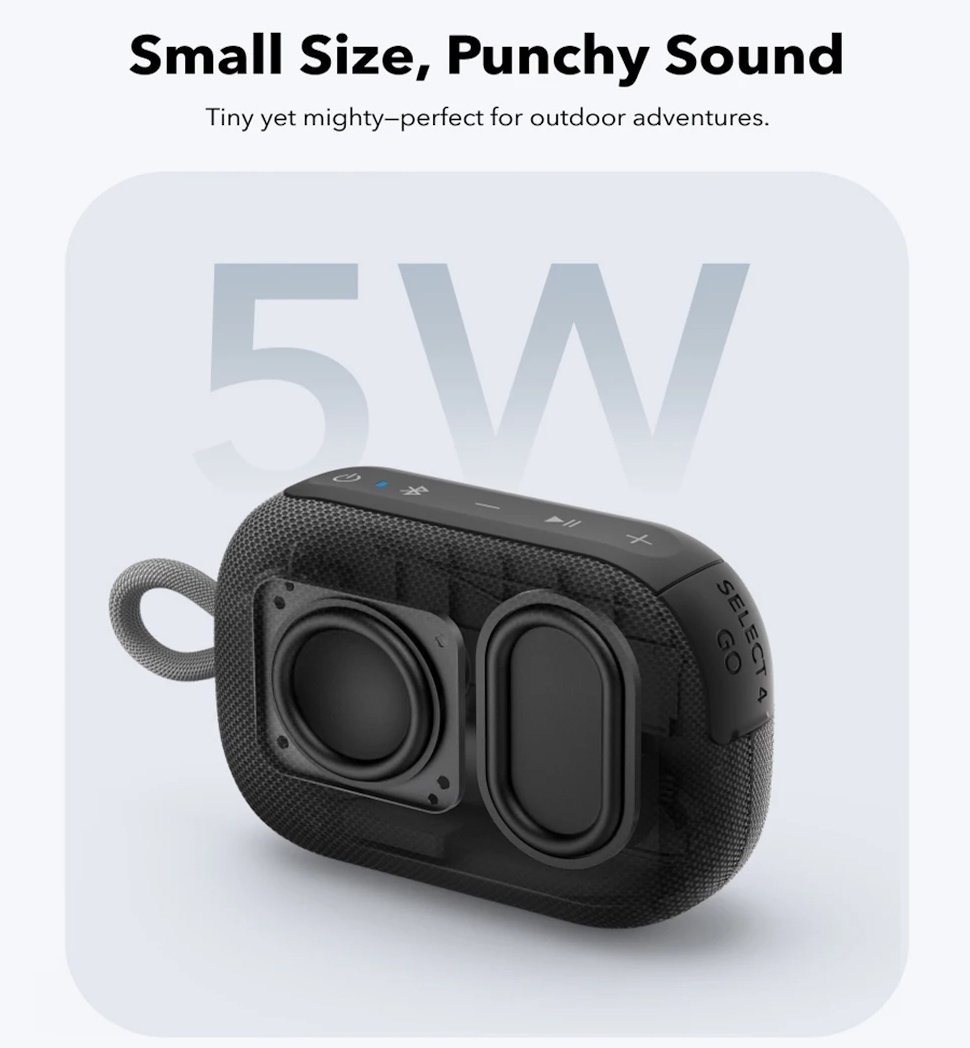 Портативная колонка Anker Soundcore Select 4 Go Black 5W BassUp IP67 20 часов, фото №5