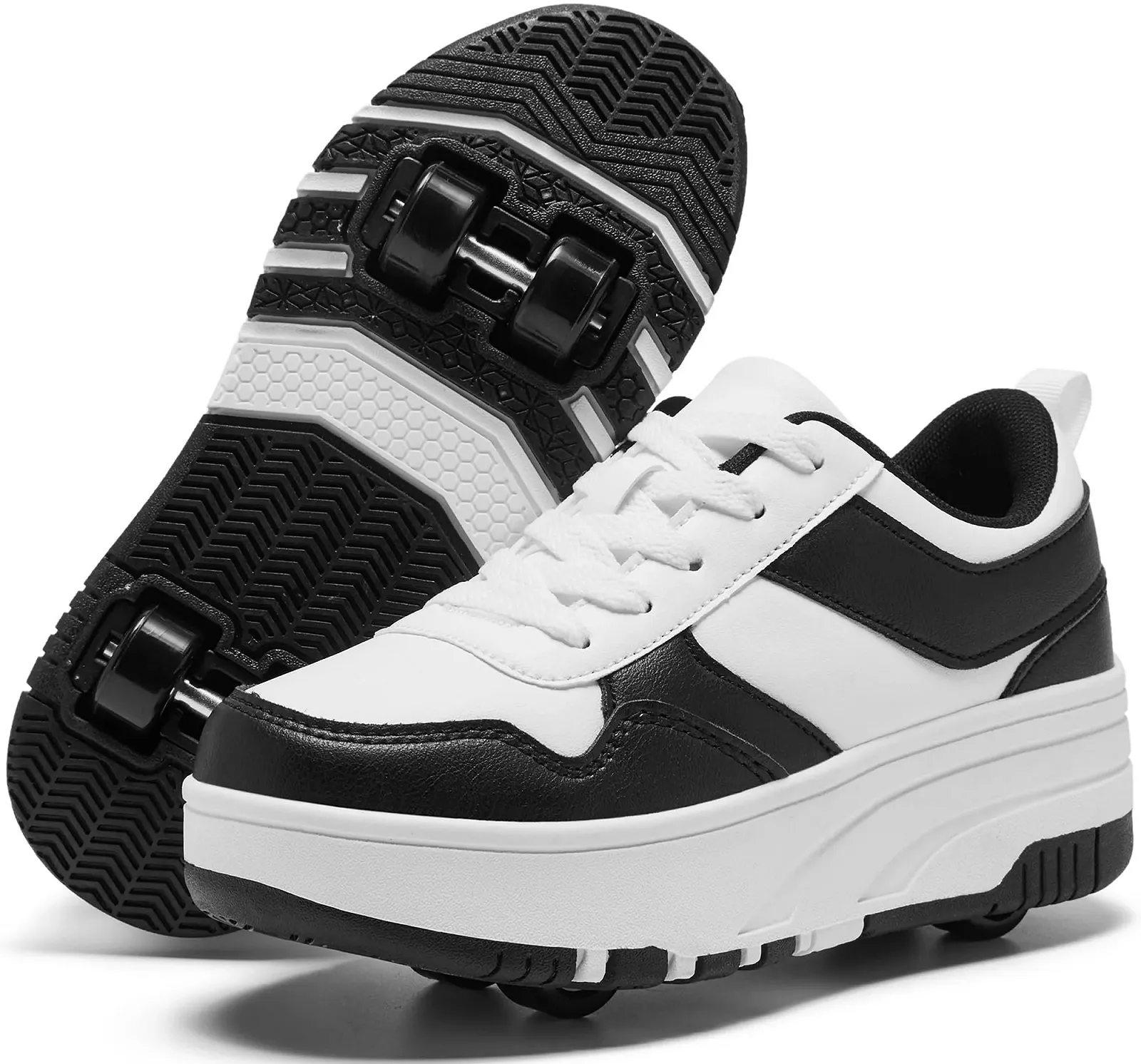 Дитячі роликові кросівки з колесами для хлопчиків та дівчаток, спортивне взуття для вулиці з 4 знімними колесами, фото №1