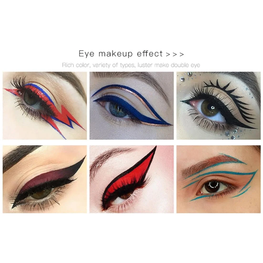 Матовий Рідка Eyeliner Різнокольоровий Eyeliner-Підводка водостійка Високопігментований Довготривалий Яскравий, фото №3