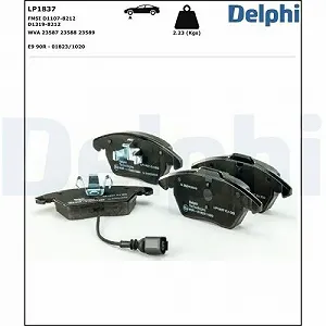 Комплект тормозных колодок, дисковый тормоз DELPHI LP1837 для AUDI SEAT SKODA VW VW (FAW) synthetic.ua - Фото 1