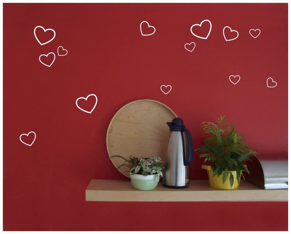 Набор наклеек на стену Hearts Outline Сердца Черный, фото №3