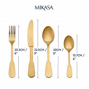 Набор столовых приборов Mikasa Soho Gold из нержавеющей стали, 16 предметов, золотой цена на synthetic.ua - Фото 1 Набор столовых приборов Mikasa Soho Gold из нержавеющей стали, 16 предметов, золотой synthetic.ua - Фото 1
