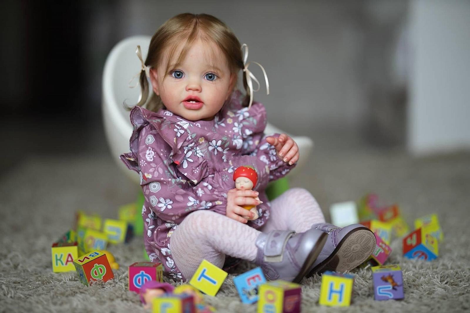 Кукла Anano Bebe Reborn Toddler 26 дюймов 70 см Девочка Реалистичная Кукла с одеждой и обувью, фото №6