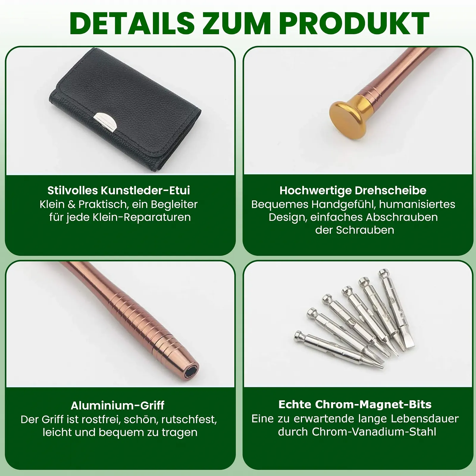 Набір прецизійних викруток 25 предметів у шкіряному чохлі для електроніки та точної механіки, фото №6