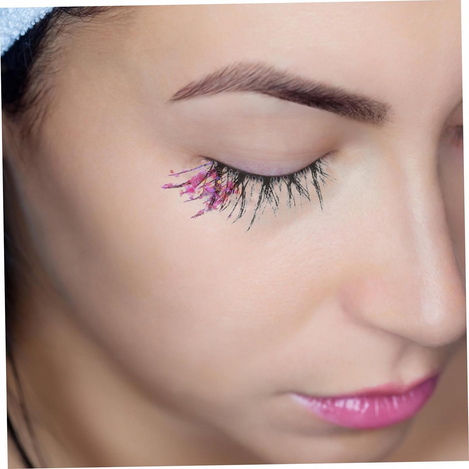 Вії Angoily 15 пар кольорові накладні з блискітками довгі 3D хімічне волокно європейські та американські, фото №5