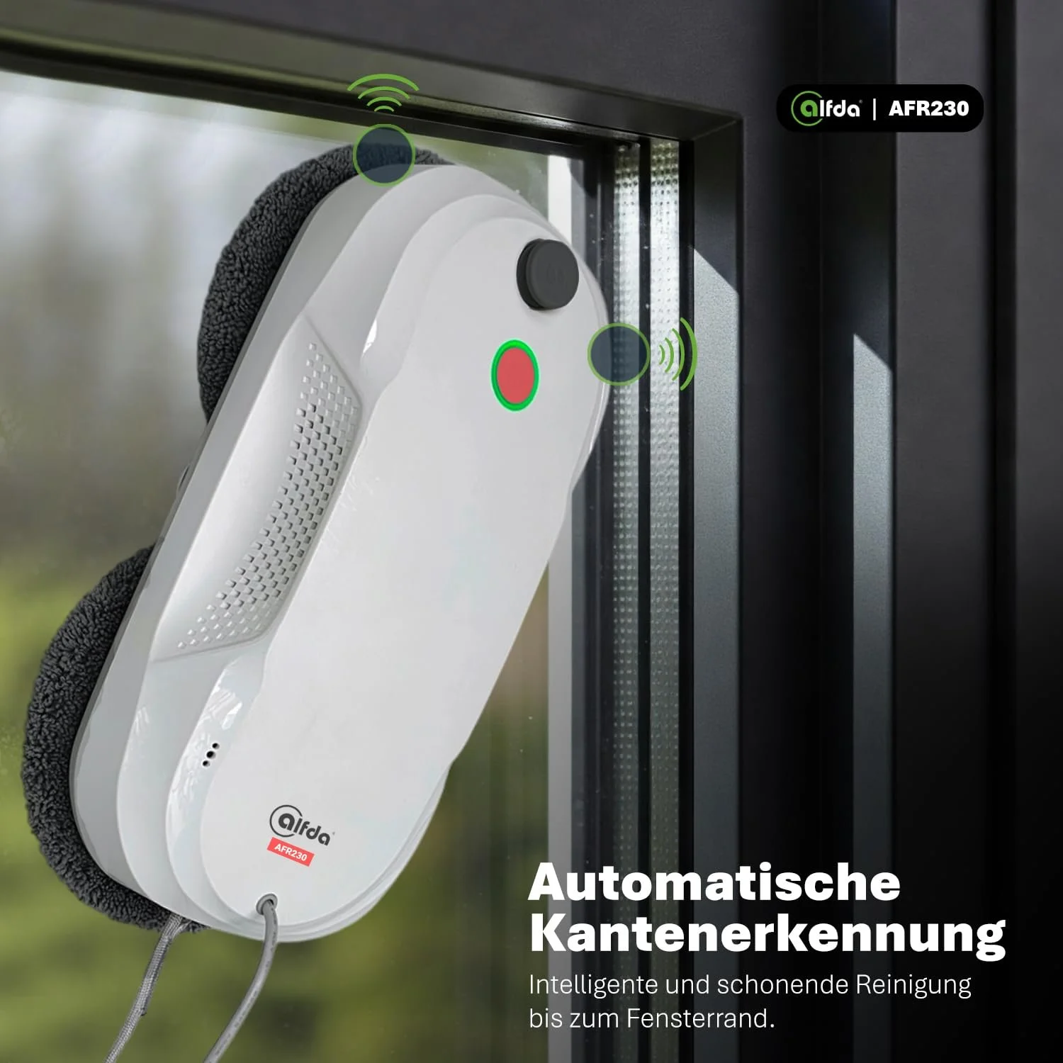 Робот для миття вікон alfda AFR230 з функцією подвійного розпилення, інтелектуальною навігацією та дистанційним керуванням, для внутрішніх і зовнішніх вікон, резервуар 60 мл, сумка для зберігання, 8 серветок, фото №7 Робот для миття вікон alfda AFR230 з функцією подвійного розпилення, інтелектуальною навігацією та дистанційним керуванням, для внутрішніх і зовнішніх вікон, резервуар 60 мл, сумка для зберігання, 8 серветок, фото №7