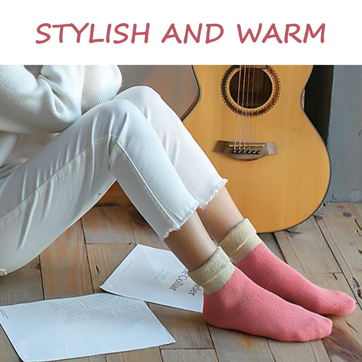 Шкарпетки Теплі в'язані зимові вовняні товсті для жінок, 5 пар, фото №4