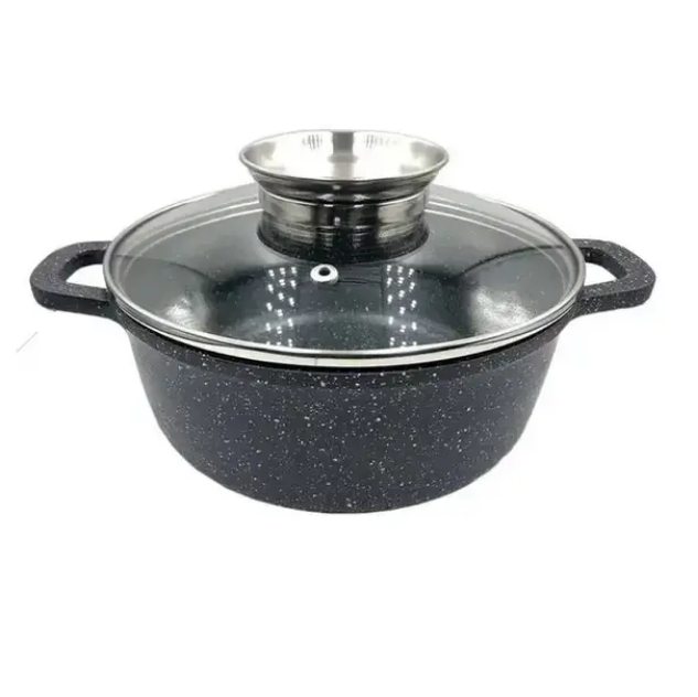 Каструля з кришкою UNIQUE UN-5272 з мармуровим покриттям антипригарним 18 см 1,7 л, фото №1