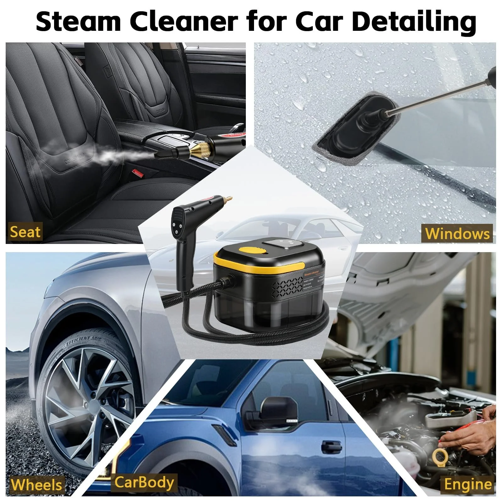 Пароочисник ручний високого тиску 2500 Вт 1200 мл, фото №7 Пароочисник ручний високого тиску 2500 Вт 1200 мл, фото №7