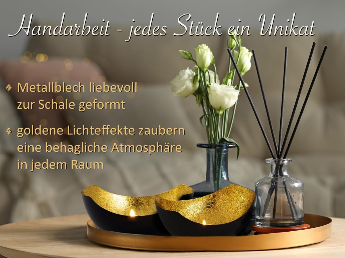 Підсвічник Чашеподібний Металевий Чорний Золотий, фото №3