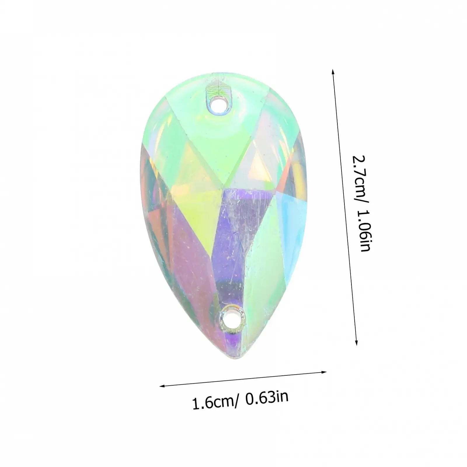 Стрази FRCOLOR Краплеподібні Плоскі 100 штук Камені для шиття Коштовності Кришталеві Плоскі, фото №4