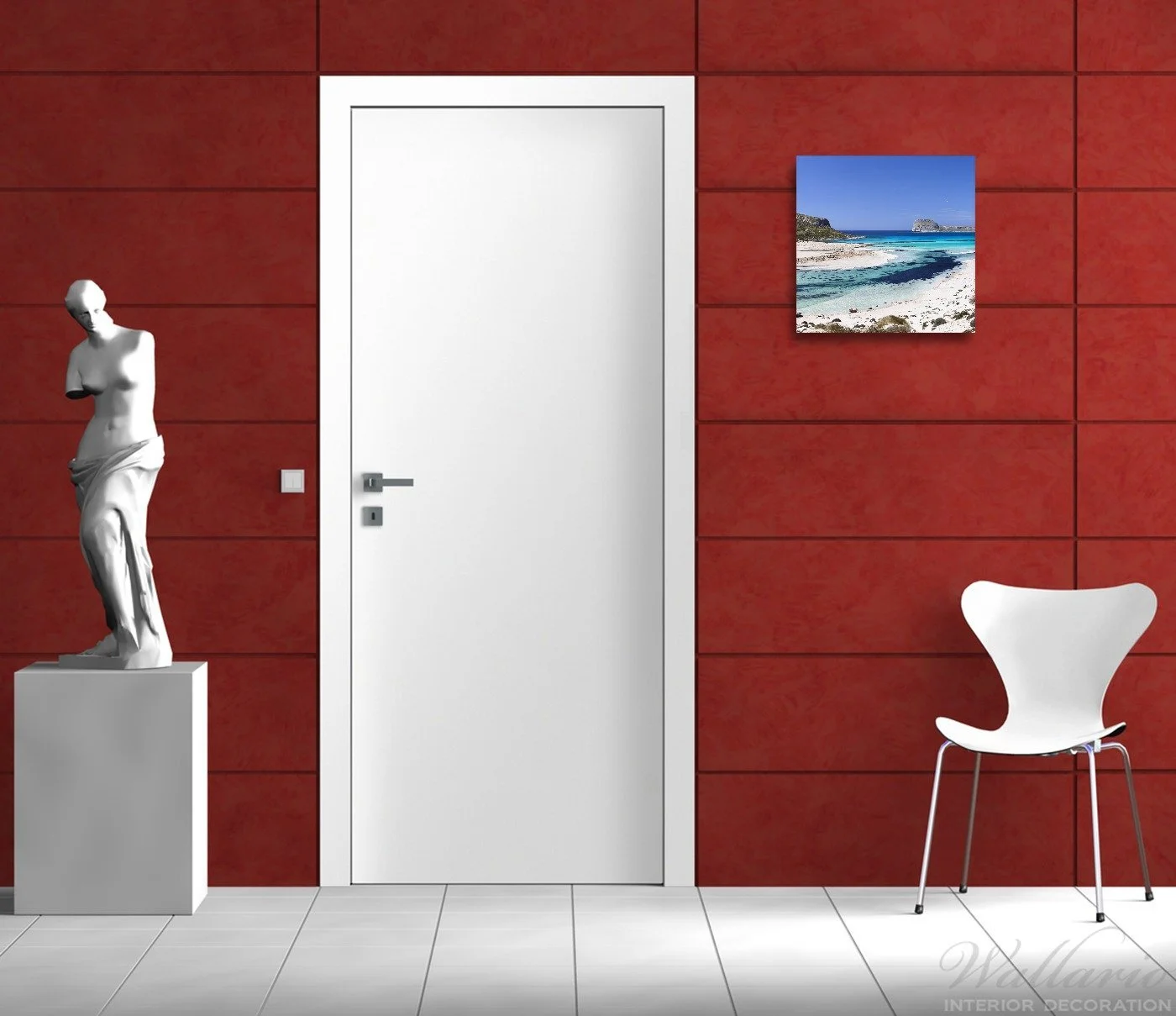 Скляна картина Wallario Lonely Bay White Sand Clear Water 55 x 55 см, фото №2