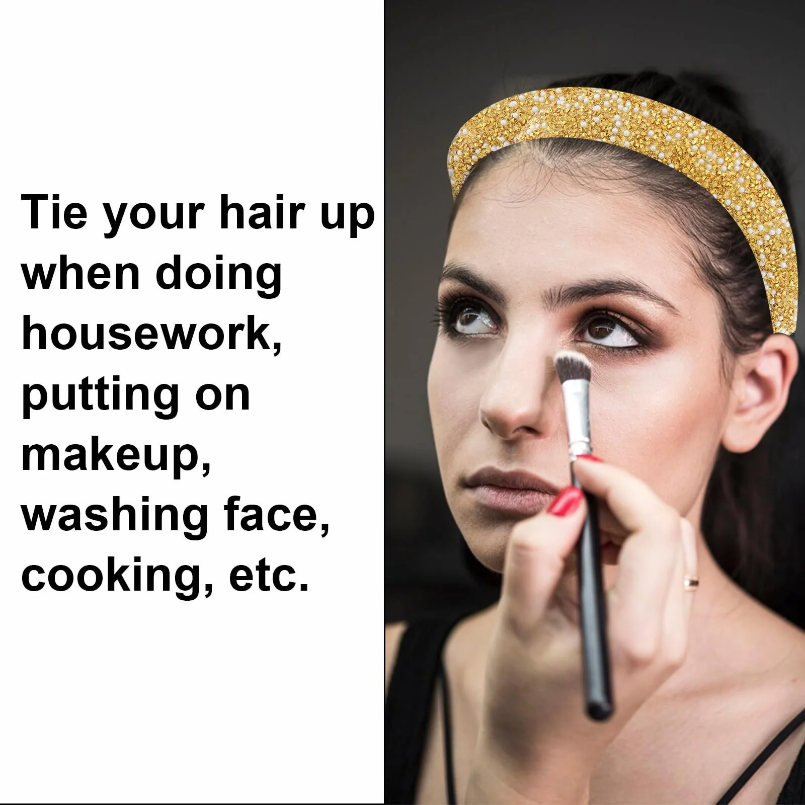 Обруч Широкий Блискучий Зі Стразами, фото №7