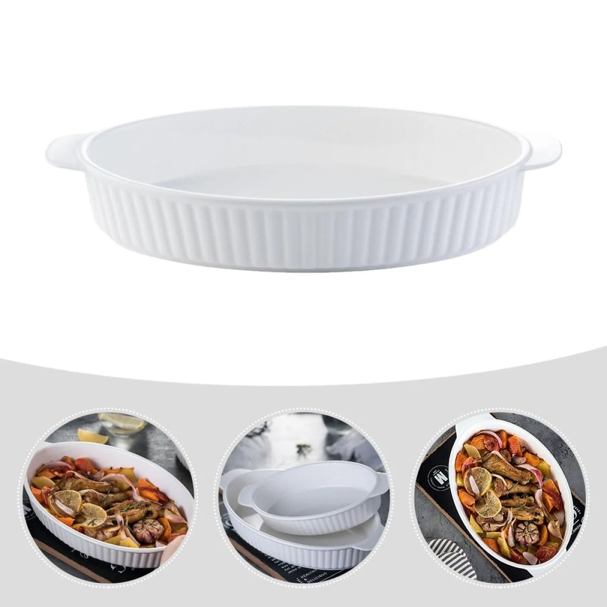 Форма VALICLUD для запікання керамічна овальна з подвійною ручкою, фото №9