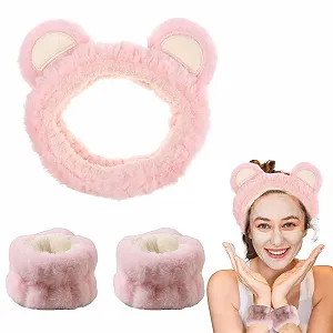 Пов'язка на голову для спа, Набір браслетів для вмивання обличчя - Фото 1