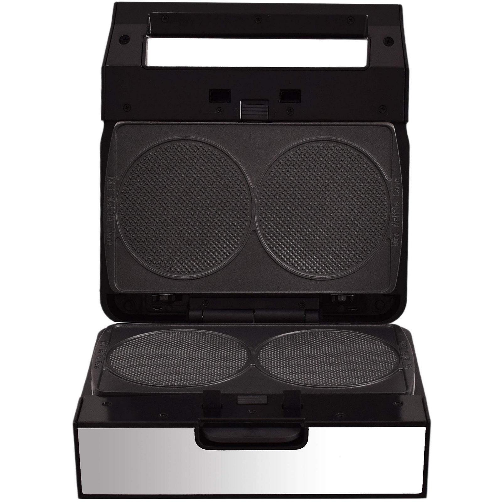 Вафельница Syntrox Germany MM-1400W для рожков мороженого, съемные пластины, черный цвет, фото №6