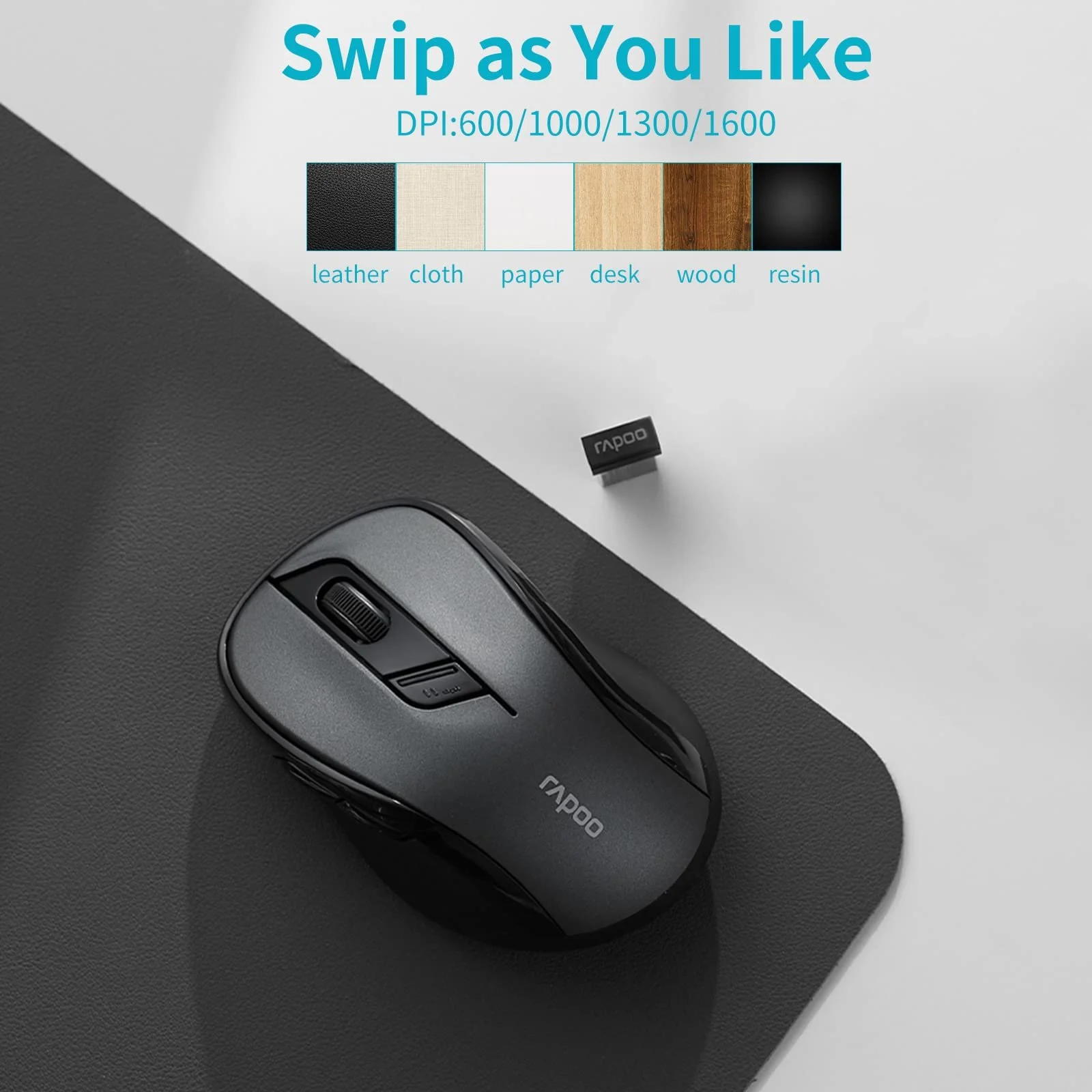 Мышь Rapoo M500 Optical Wireless Silent Black, фото №8