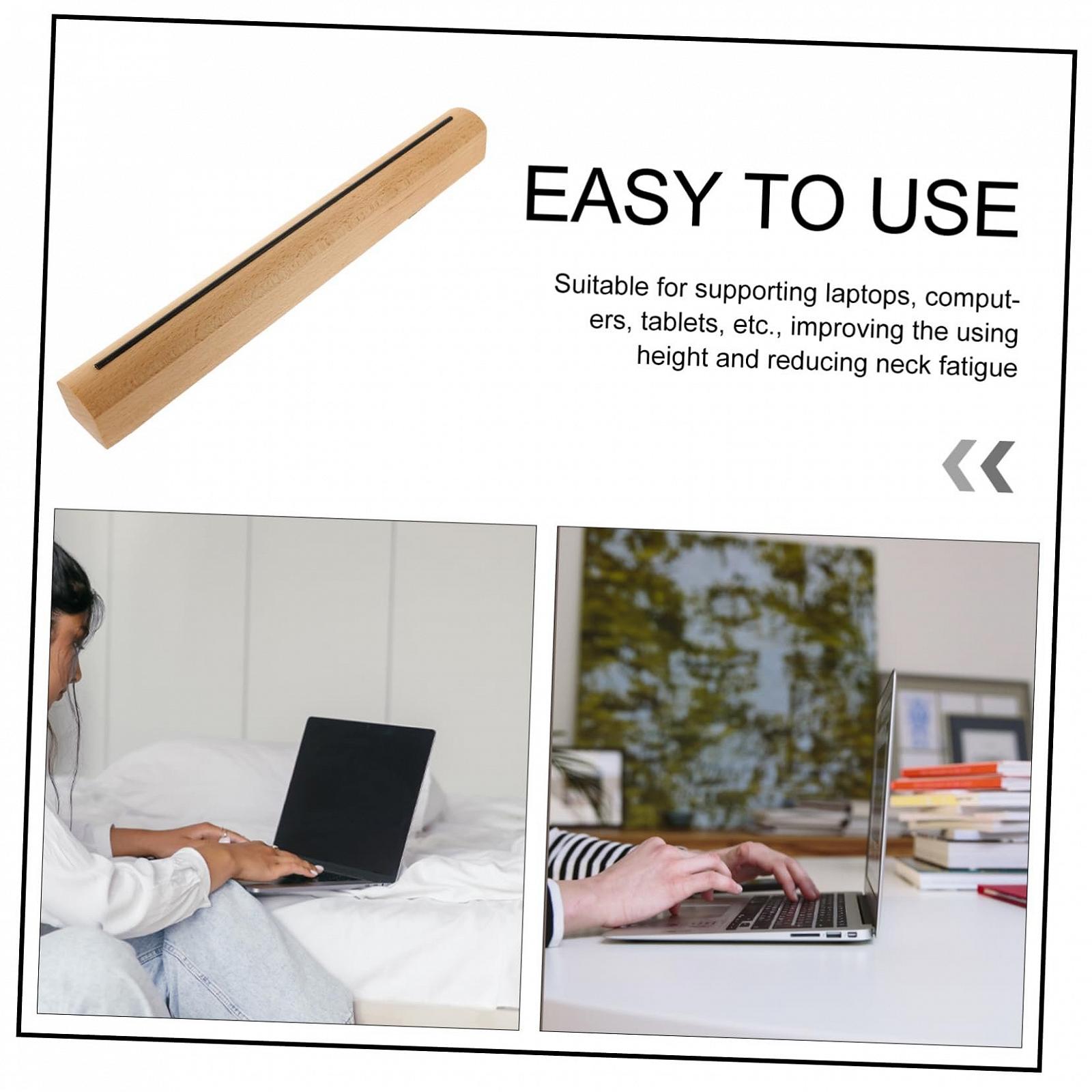 Підставка для ноутбука дерев'яна Happyyami регульована, натуральне дерево, елегантний дизайн, компактна для офісу та дому, фото №7