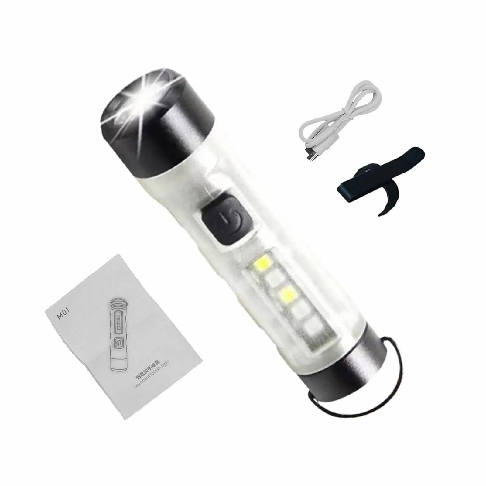 Компактный дорожный фонарик, многофункциональный фонарик-брелок, USB зарядка, карманный фонарик, водонепроницаемый фонарик-брелок, портативный фонарь для кемпинга, фонарик для походов, легкий светодиодный фонарик, фото №8