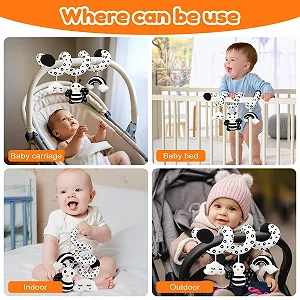 Игрушка для коляски Mexgcom Пчелы, черно-белая synthetic.ua - Фото 1