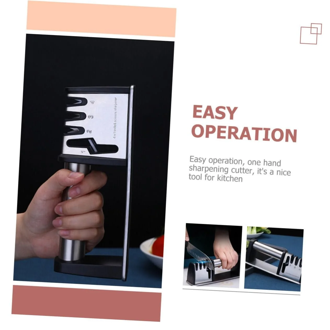 Точилка для ножів та ножиць VALICLUD ручна ергономічна безпечна, фото №9