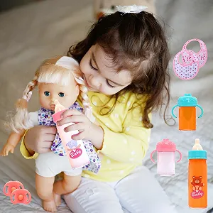 Аксесуари для ляльок DIELOVEHUA 6 шт: 2 шт чарівні пляшечки, 2 шт лялькові пустушки, 2 лялькові нагрудники synthetic.ua - Фото 1