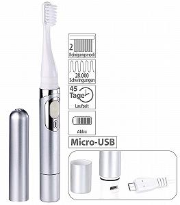 Електрична звукова зубна щітка newgen medicals USB Battery Travel 28,000 RPM IPX7 Срібляста synthetic.ua - Фото 1