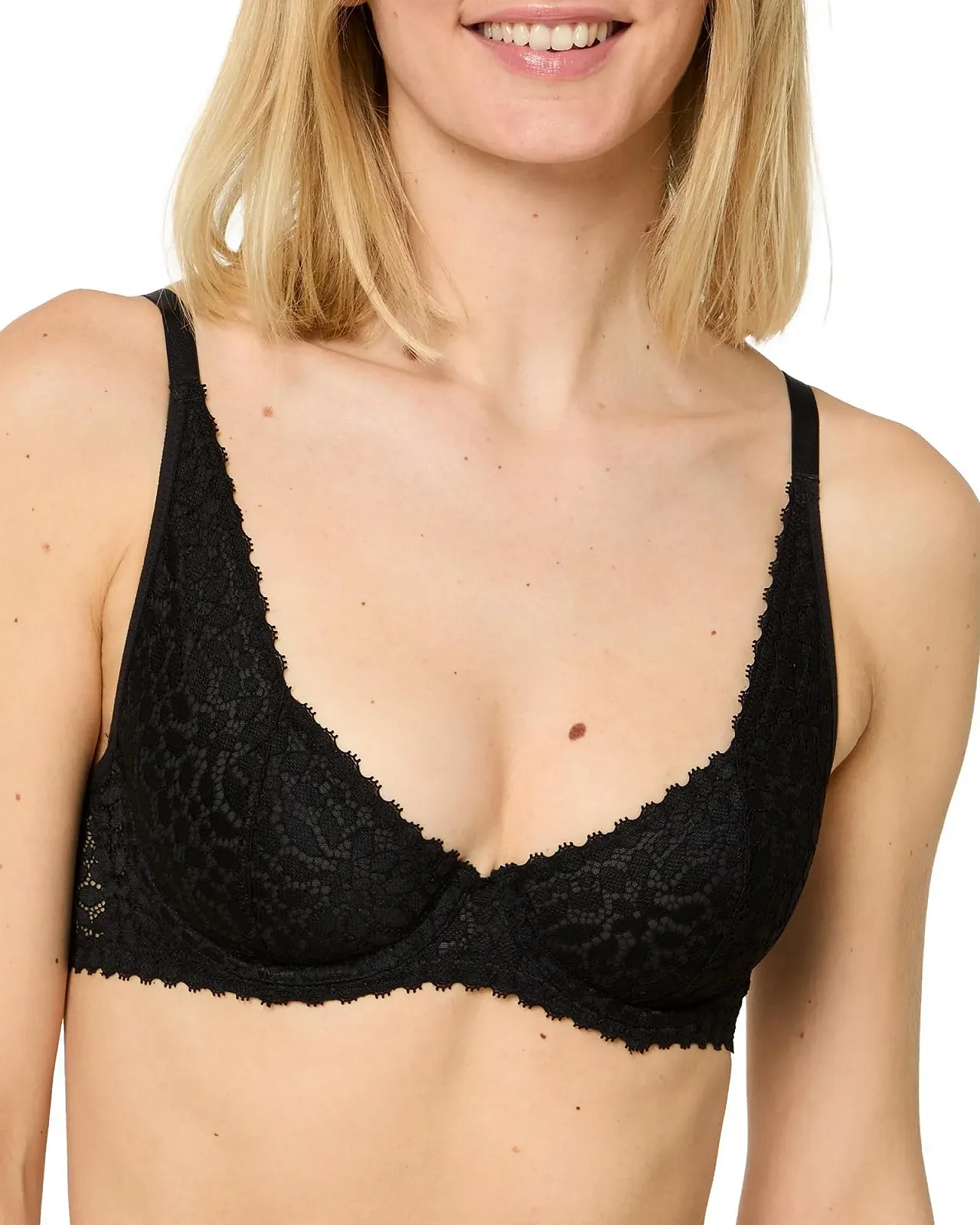 Бюстгальтер на косточках Nur Die Daily Lace с кружевом, широкими бретелями и широкой лентой под грудью, фото №1 Бюстгальтер на косточках Nur Die Daily Lace с кружевом, широкими бретелями и широкой лентой под грудью, фото №1
