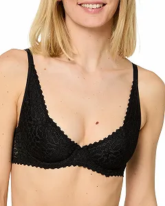 Бюстгальтер на косточках Nur Die Daily Lace с кружевом, широкими бретелями и широкой лентой под грудью - Фото 1