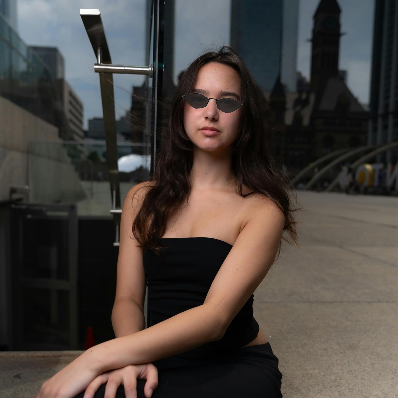 Солнцезащитные очки Шестиугольные YAMEIZE Металл Ретро UV400, фото №4