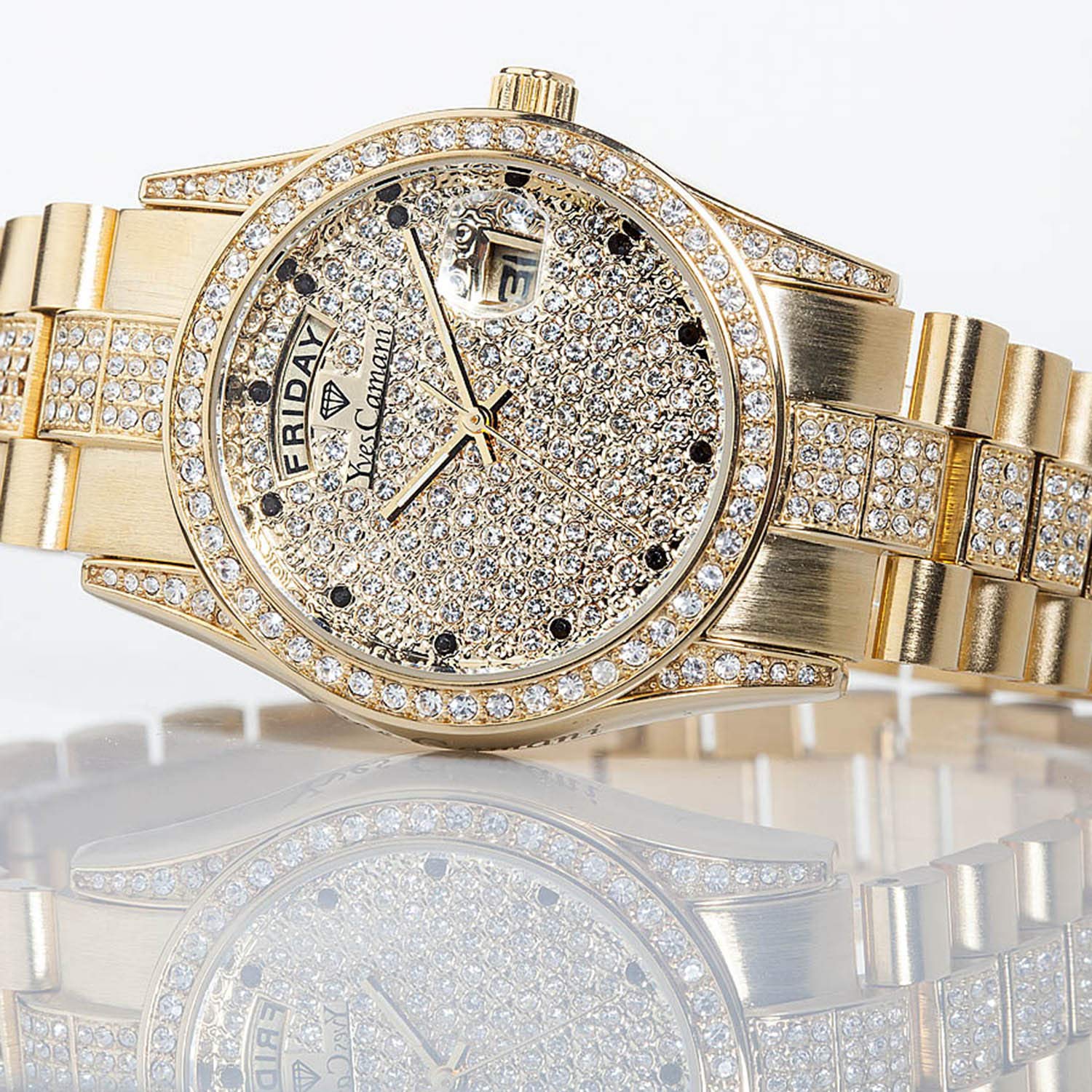 Часы Yves Camani Tiberius YC1043-E женские Кварцевые Металлический ремешок Звезды золотой, фото №5 Часы Yves Camani Tiberius YC1043-E женские Кварцевые Металлический ремешок Звезды золотой, фото №5