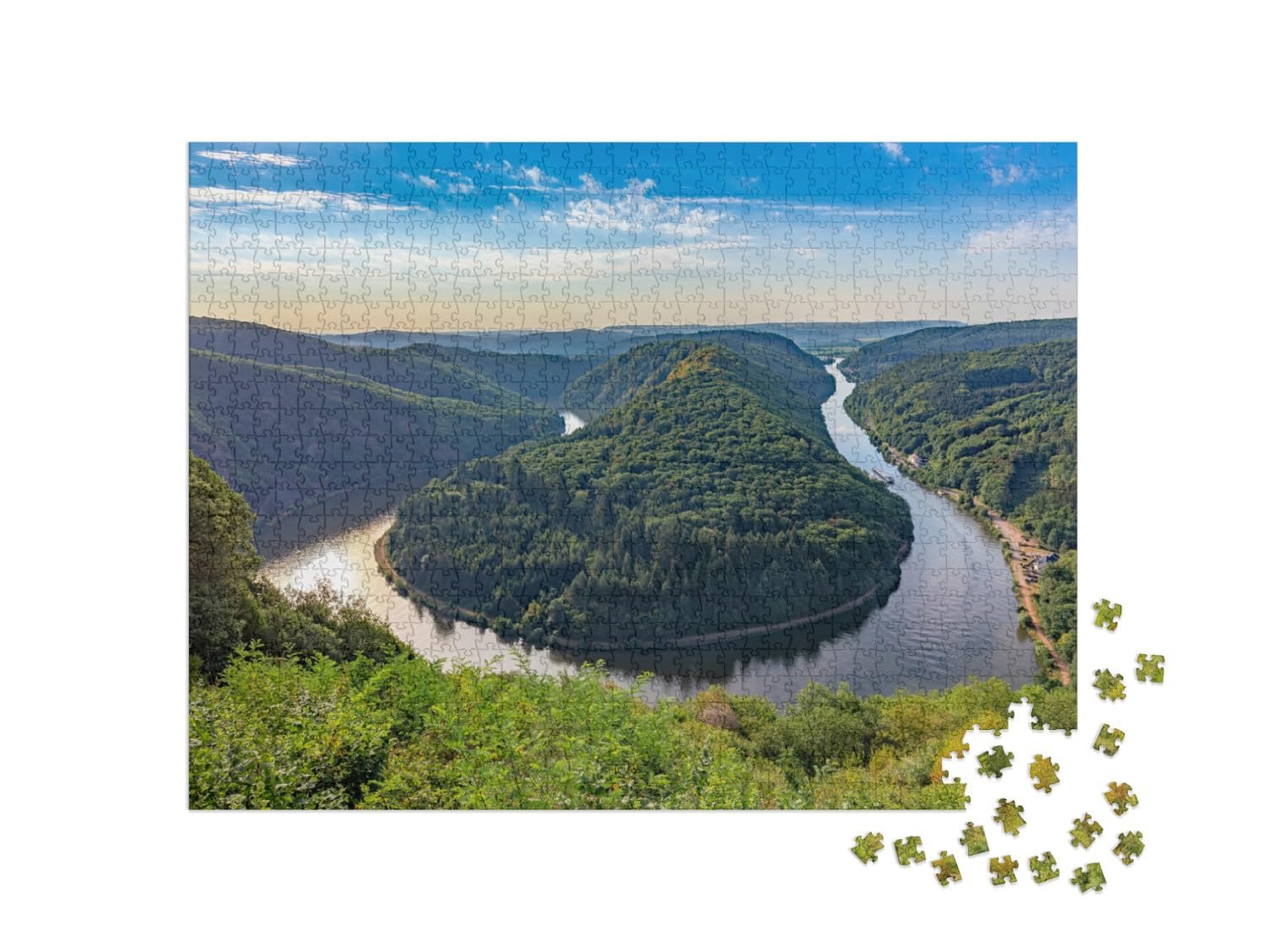 Пазл puzzleYOU Саар "Достопримечательность Саарланда с видом на закрут Саара в Германии" 1000 деталей, фото №2