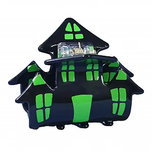 Заколка для волос на Хэллоуин, Уникальная заколка в виде дома с привидениями на Хэллоуин для женщин и девочек, нескользящая заколка, аксессуары для укладки волос - Фото 1