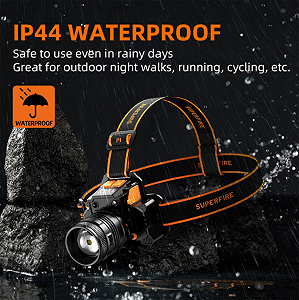 Фонарь налобный аккумуляторный HL58 SuperFire 350 Lumen IP44 synthetic.ua - Фото 1