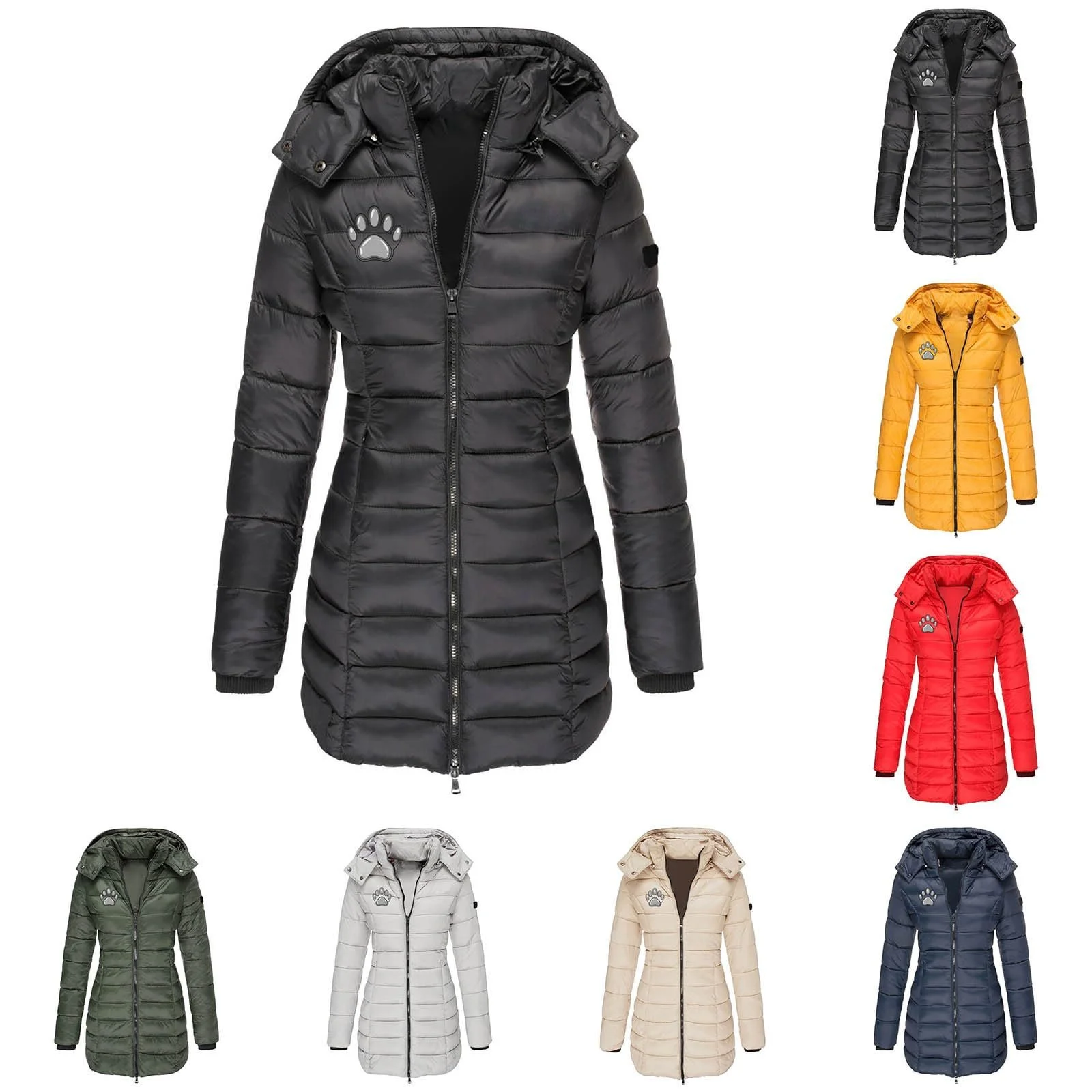 Зимове пальто Жіноче довге стьобане, фото №3