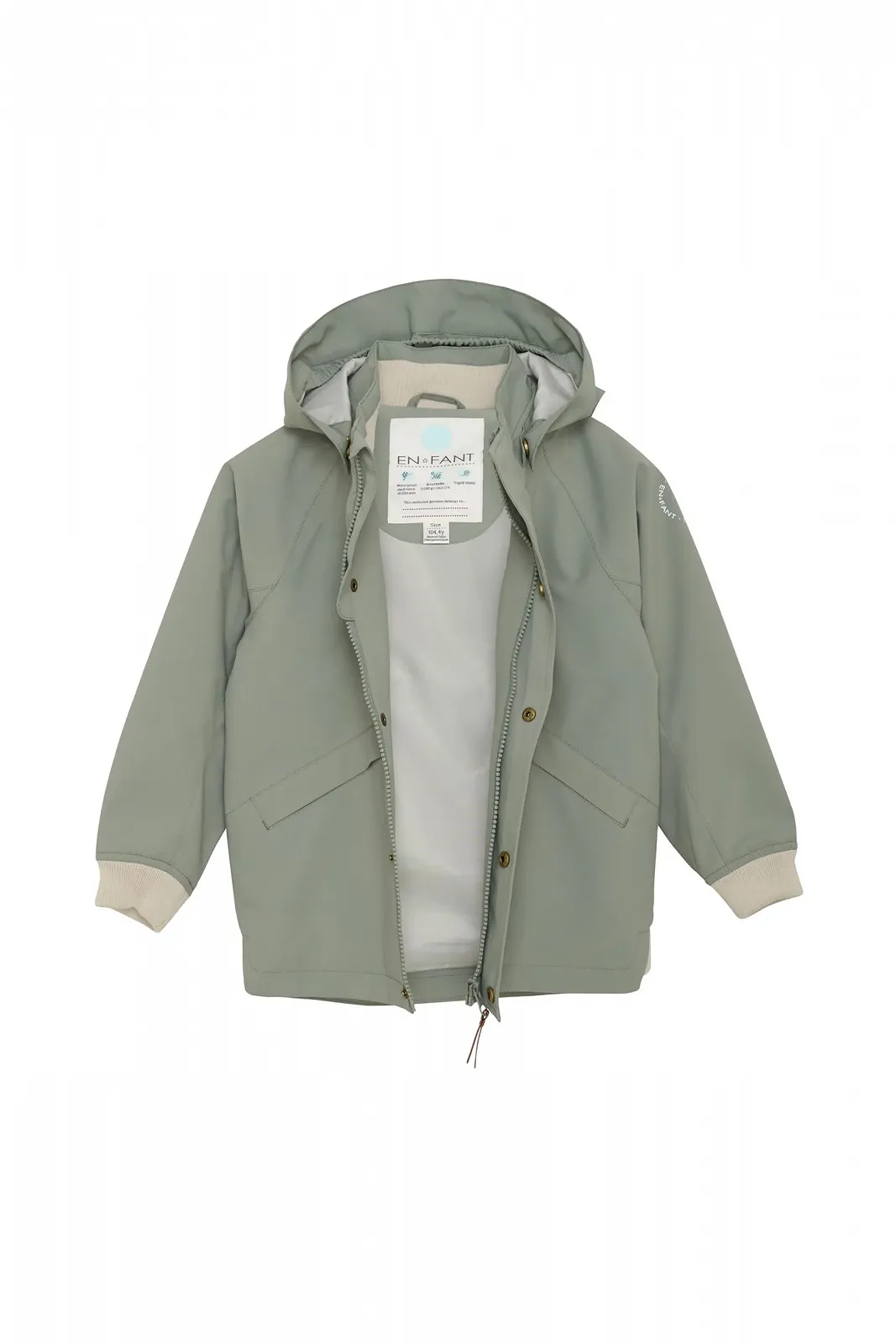 Куртка вітровка дитяча для хлопчиків EN FANT ENJacket зі знімним капюшоном, кишенями на кнопках, стандартного крою, фото №3