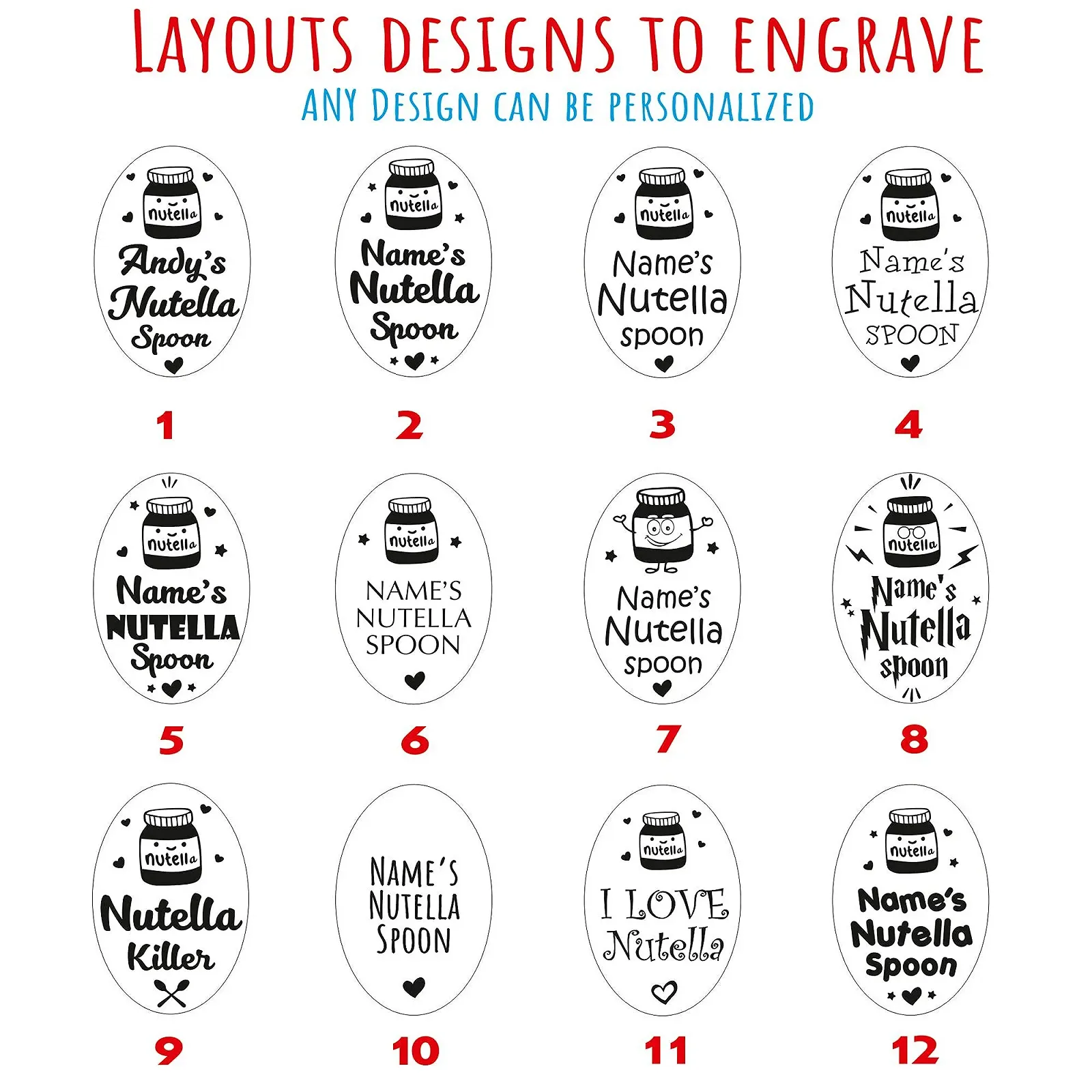 Ложка з Вашим Iменем для Шоколадної Пасти Ложка з полірованої нержавіючої сталі, фото №5