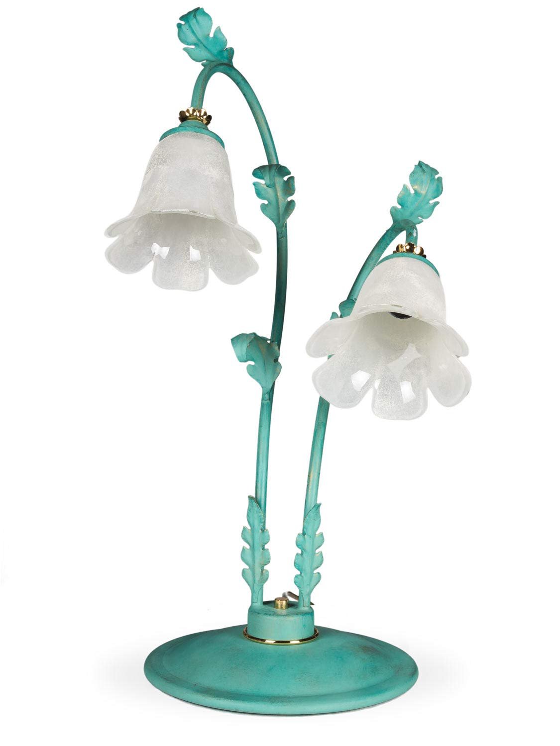 Настільна лампа Helios Large Florentine 454037 2 x E14 Антична Зелена Патина, фото №1